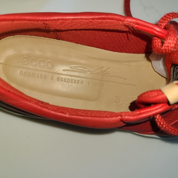 ECCO Golf S-Lite Hybrid Tomato Red Leather Lace Up Golf Shoes Women’s Size 8 - Picture 2 of 6